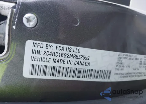 2021 Chrysler Pacifica Touring L z USA, uszkodzony, nr VIN 2C4RC1BG2MR532599